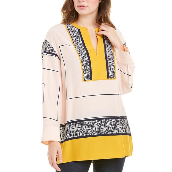 TORY BURCH aston tunic ballet pink octagon square scarf Size Small New w tags - Picture 2 of 10